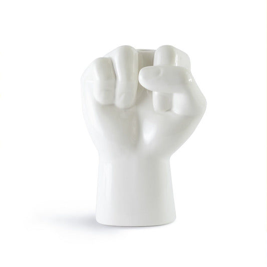Vaso a forma di pugno Werkwaardig Fckvase bianco, davanti