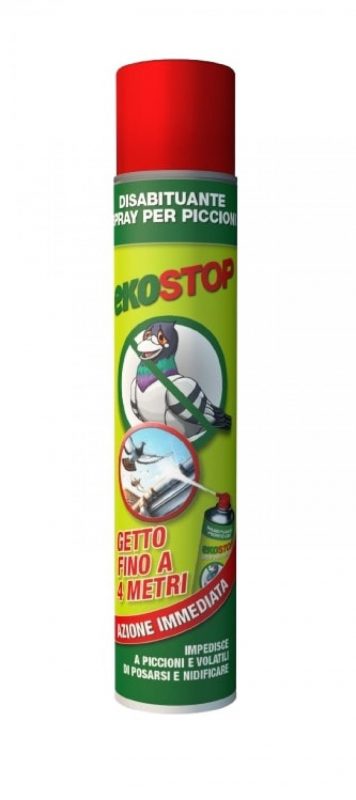 EKOSTOP spray repellente per piccioni e volatili, bombola spray 4 metri, disabituante efficace