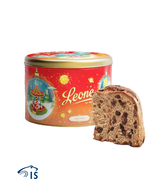 Panettone Artigianale Pastiglie leone alle goccie di cioccolato fondente 750g